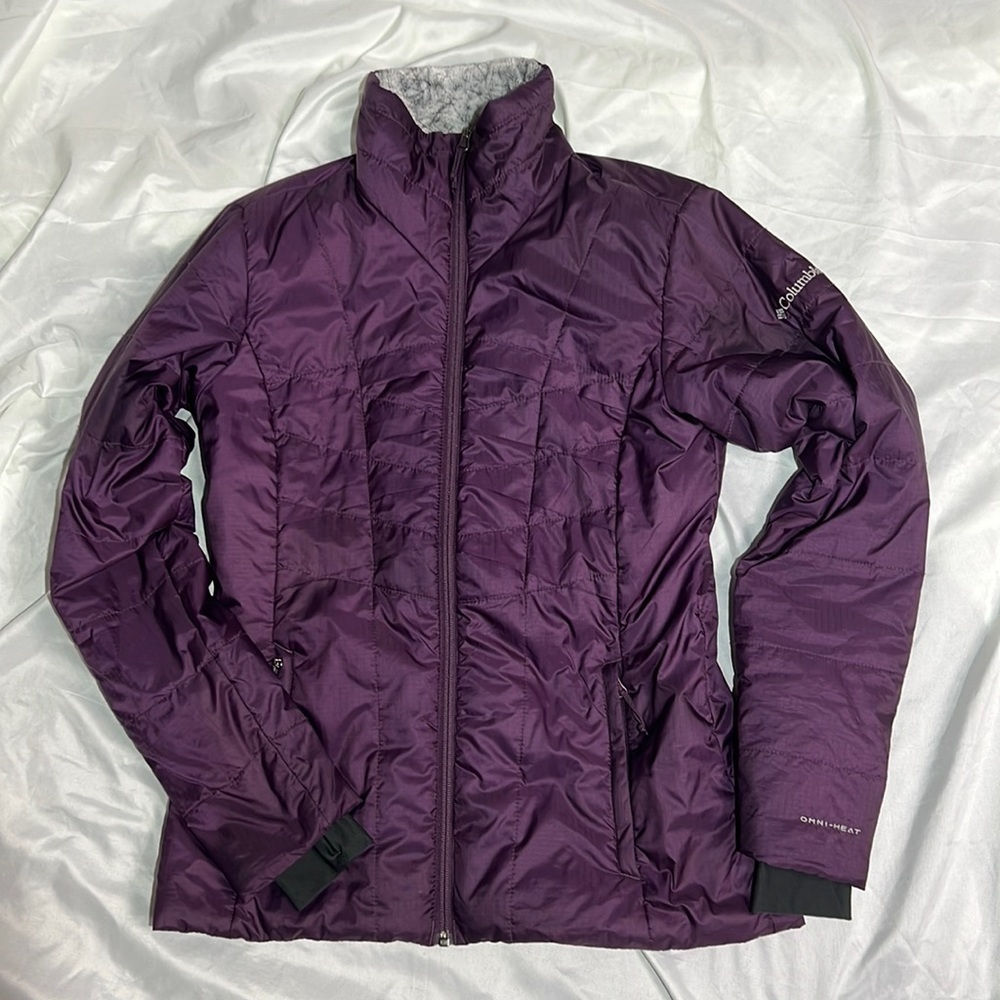 Columbia Omni Heat Jacket Small Purple Thumb Spots, Inner Pockets